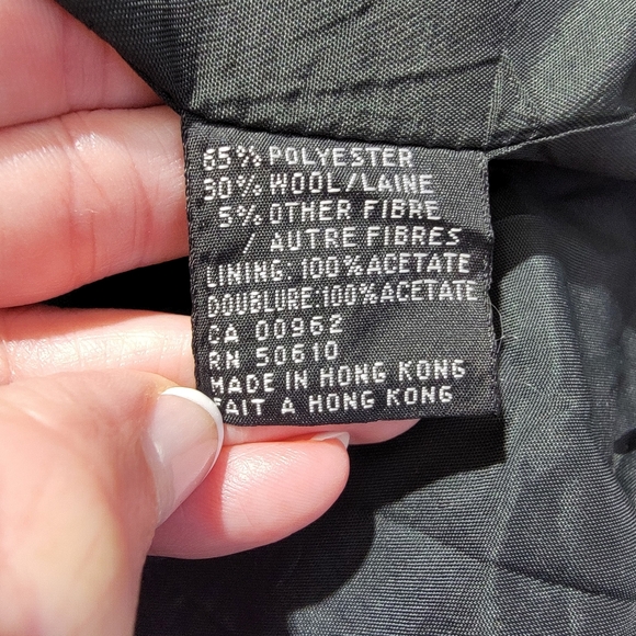 Sasson Vintage 90s Wool Blend Women's Blazer Glen Check Double Breasted Size 6 - Picture 8 of 11